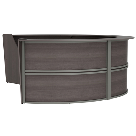 Linea Italia Reception Desk, 107 in D, 11.8 ft W, 46 in H, Mocha, Thermofused Laminate ZUT298